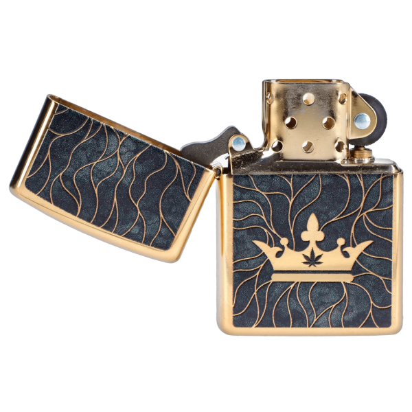 Queen of Bud Black Obsidian Mosaic Zippo
