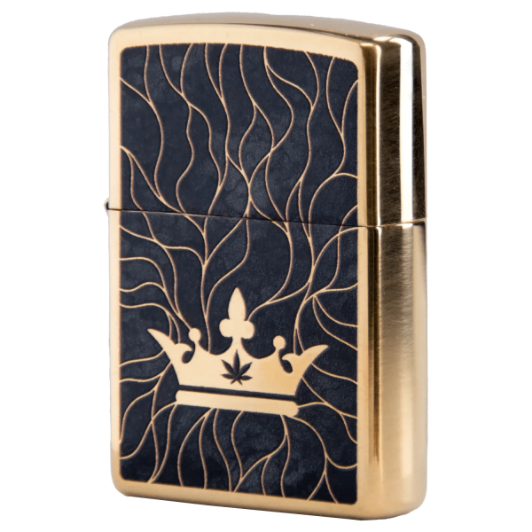 Queen of Bud Black Obsidian Mosaic Zippo