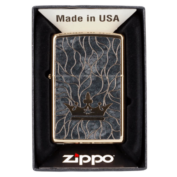 Queen of Bud Black Obsidian Mosaic Zippo