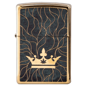 Queen of Bud Black Obsidian Mosaic Zippo