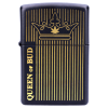 Queen of Bud Black Obsidian Vertical Flame Zippo
