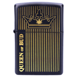 Queen of Bud Black Obsidian Vertical Flame Zippo