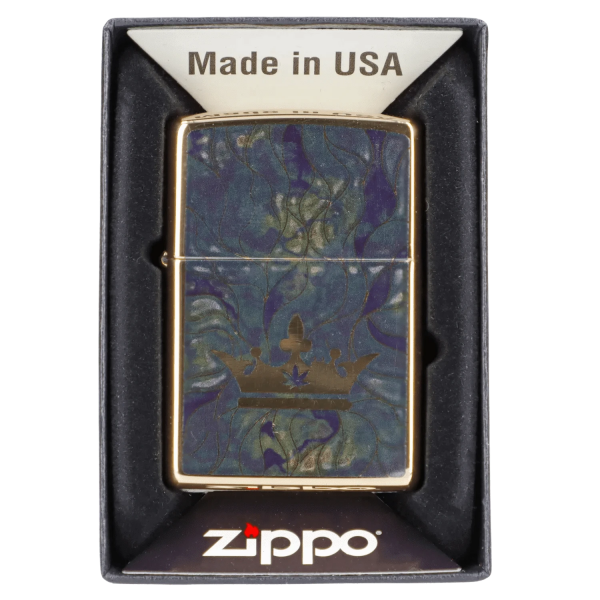Queen of Bud Blue Topaz Mosaic Zippo