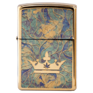 Queen of Bud Blue Topaz Mosaic Zippo