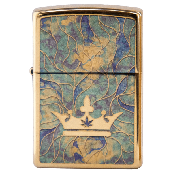 Queen of Bud Blue Topaz Mosaic Zippo
