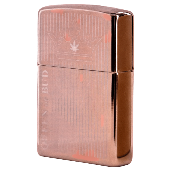Queen of Bud Rose Quartz Vertical Flame Zippo