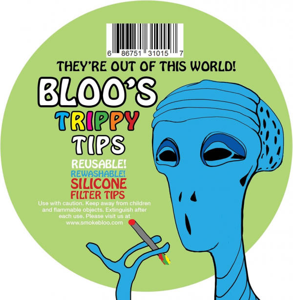 Trippy Tips 12 Pack Reusable Silicone Rolling Tips - Smoke Bloo By Quik Wikk