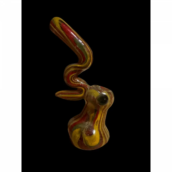 Rasta Swirl Bubbler Glass Water Pipe 6 Inch