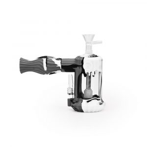 6'' Duality Silicone Dual Use Bubbler - Black & White Marble