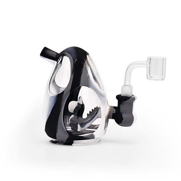 5'' Silicone Dino Egg Rig - Black & White Marble