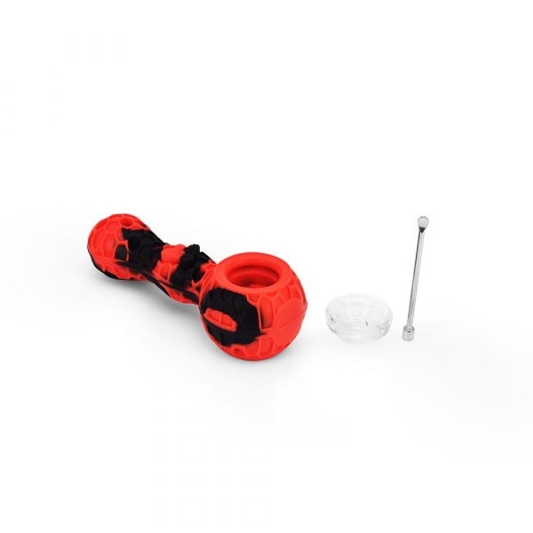 4'' Silicone Spoon Pipe - Red & Black