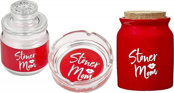 Stoner Mom Ashtray and Stash Jar set