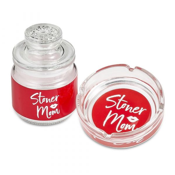 Stoner Mom Ashtray and Stash Jar set