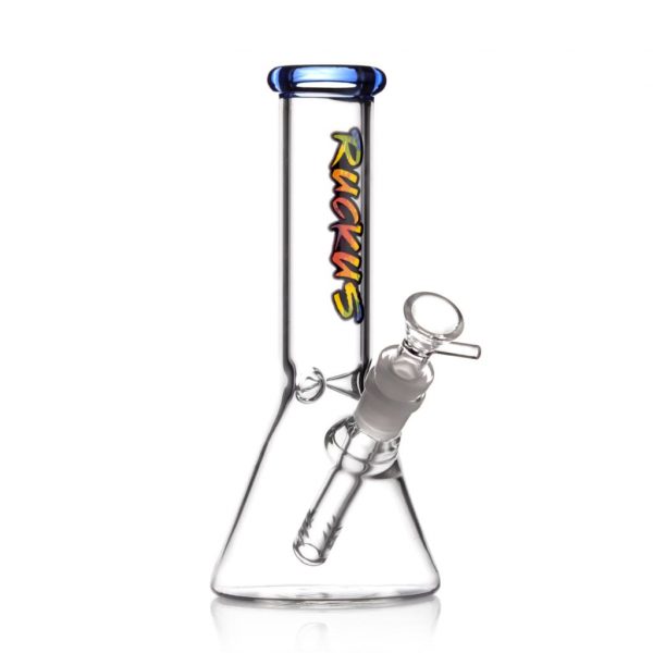 Ruckus Glass Baby Beaker Bong with 6-slit Diffused Downstem