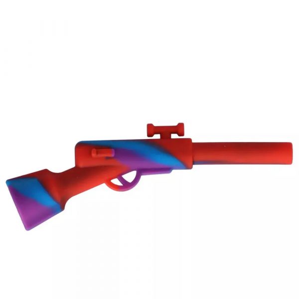 Silicone Shotgun Hand Pipe with Insert Metal Bowl