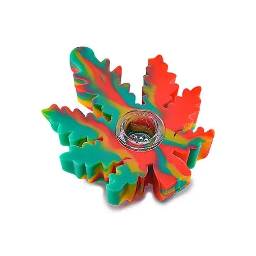 Silicone Hand Pipe Leaf Premium Glass Pipe for Smooth Sessions