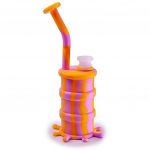 Silicone Water Pipe with 14mm Bowl and Splatter Base in 5 Colors