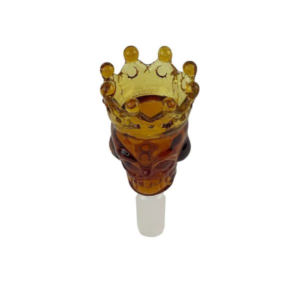 Handmade Skull & Crown Glass Bong Bowl 14mm