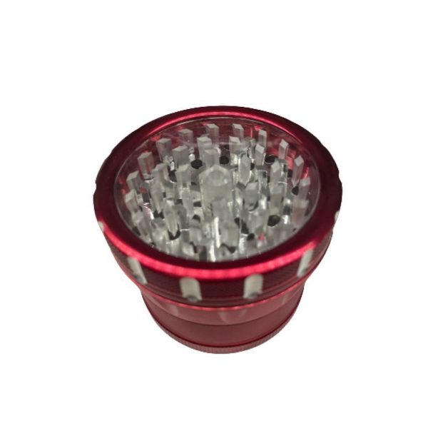 Smokey Metal Grinder 4 Part with Clear Lid 2.5 Inch Best Weed Grinders