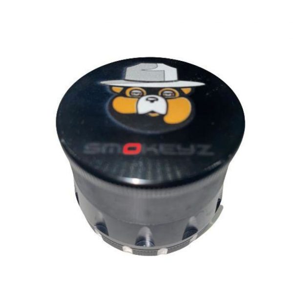 Smokey Metal Grinder 4 Part with Clear Lid 2.5 Inch Best Weed Grinders