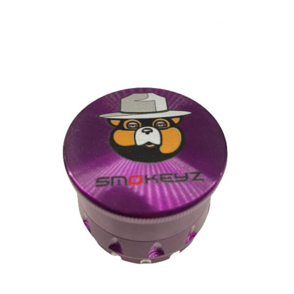Smokey Metal Grinder 4 Part with Clear Lid 2.5 Inch Best Weed Grinders
