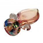 Power Pink Chillum Hand Pipe in Golf Fumed Glass with Small Carb