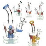 Stylish Flower Sticker Water Pipe with 14mm Male Bowl
