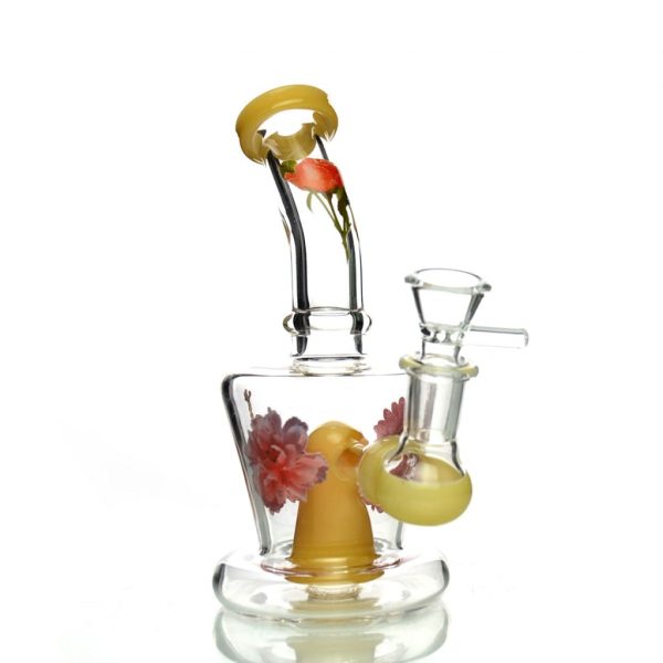 Stylish Flower Sticker Water Pipe with 14mm Male Bowl