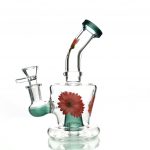 Stylish Flower Sticker Water Pipe with 14mm Male Bowl