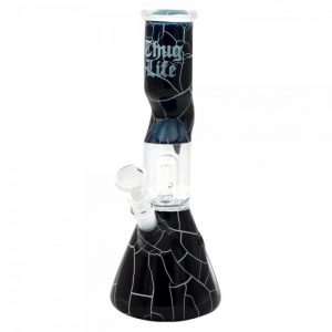 Thug Life Glass Water Pipe Black Broken Stone Design