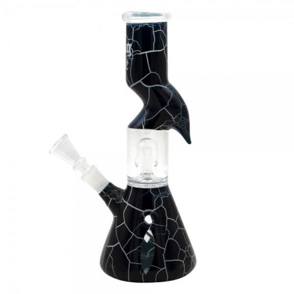 Thug Life Glass Water Pipe Black Broken Stone Design