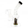 Rasta Water Pipe with Spiral Neck Design and Custom Rasta-colored Percolator