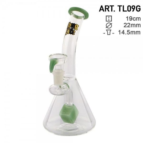 Beaker Base Glass Bong with Cube Percolator by Thug Life - Bong