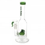 Green Apple Custom Perc Water Pipe with Green Color Accents