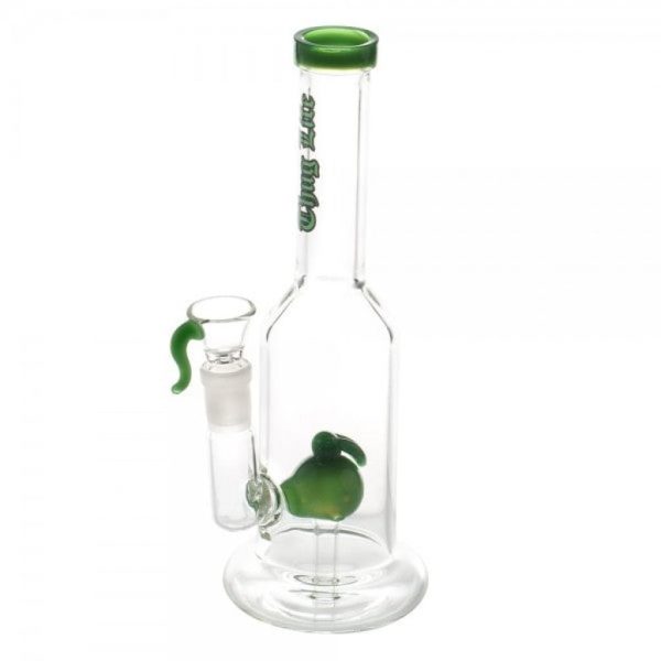 Green Apple Custom Perc Water Pipe with Green Color Accents