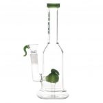 Green Apple Custom Perc Water Pipe with Green Color Accents