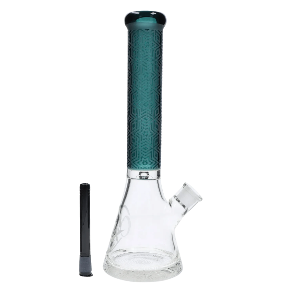 Patterned Printed w/ Coloured Tube Beaker - Green - 14 in.