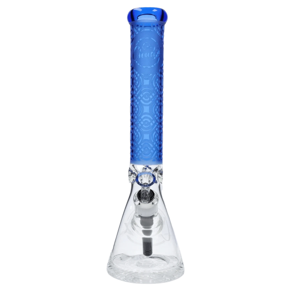 Patterned Printed w/ Coloured Tube Beaker - Milky Blue - 14 in.