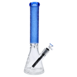 Patterned Printed w/ Coloured Tube Beaker - Milky Blue - 14 in.