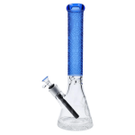 Patterned Printed w/ Coloured Tube Beaker - Milky Blue - 14 in.