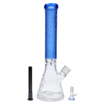Patterned Printed w/ Coloured Tube Beaker - Milky Blue - 14 in.