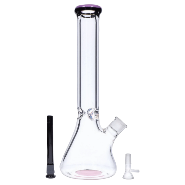 Smoke Cartel 9mm Beaker w/ Color Ring Bong - 16 in.