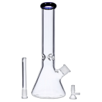 Smoke Cartel Beaker with Color Mouthpiece & Ice Pinch Bong - 14 in.