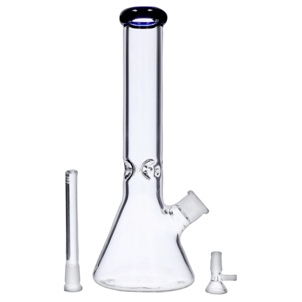 Smoke Cartel Beaker with Color Mouthpiece & Ice Pinch Bong - 14 in.