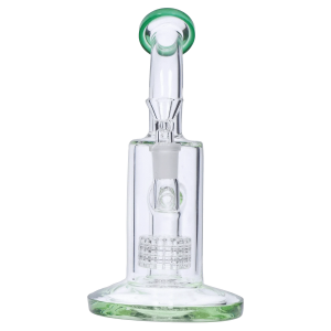 Smoke Cartel Bent Neck w/ Matrix Perc & Color Accents Bong - 8 in.