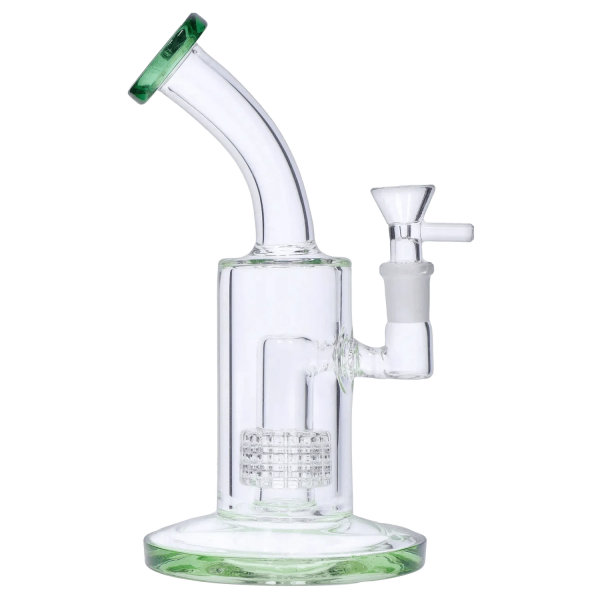 Smoke Cartel Bent Neck w/ Matrix Perc & Color Accents Bong - 8 in.