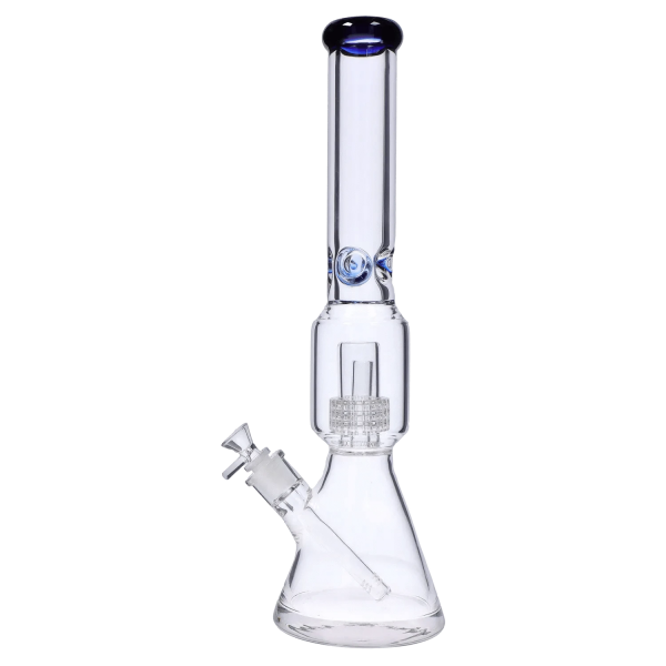 Beaker w/ Perc & Color Mouthpiece - Blue - 16 in.