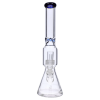 Beaker w/ Perc & Color Mouthpiece - Blue - 16 in.