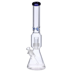 Beaker w/ Perc & Color Mouthpiece - Blue - 16 in.