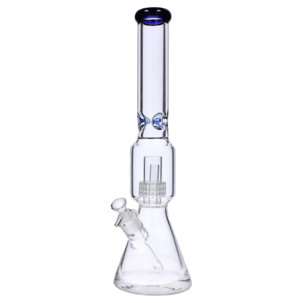 Beaker w/ Perc & Color Mouthpiece - Blue - 16 in.